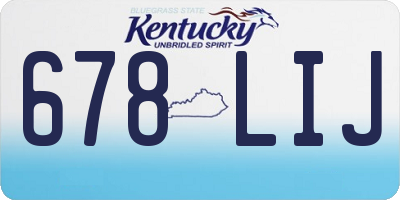 KY license plate 678LIJ