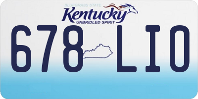 KY license plate 678LIO