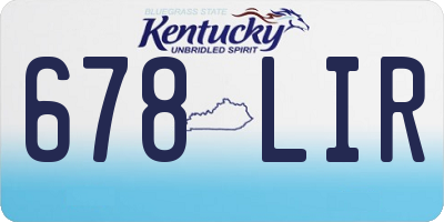 KY license plate 678LIR