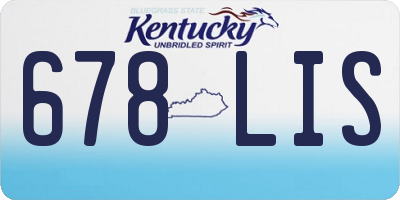 KY license plate 678LIS