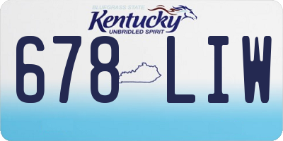 KY license plate 678LIW