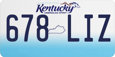 KY license plate 678LIZ