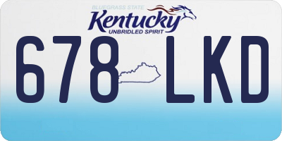 KY license plate 678LKD