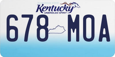 KY license plate 678MOA