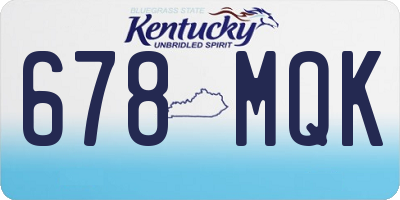 KY license plate 678MQK