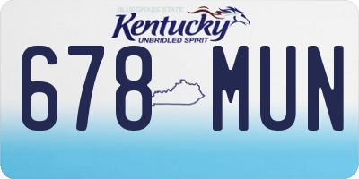 KY license plate 678MUN