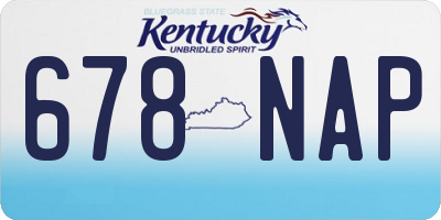 KY license plate 678NAP