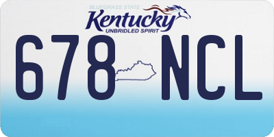 KY license plate 678NCL