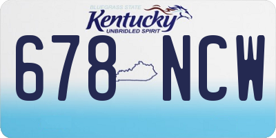 KY license plate 678NCW