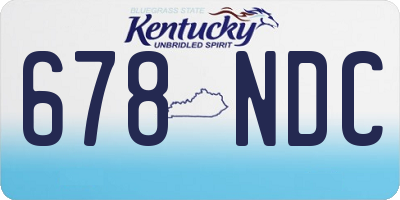 KY license plate 678NDC