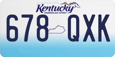KY license plate 678QXK