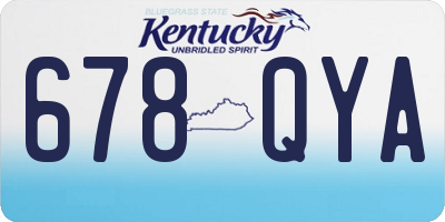 KY license plate 678QYA