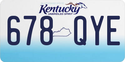 KY license plate 678QYE