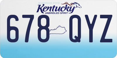 KY license plate 678QYZ