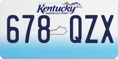 KY license plate 678QZX