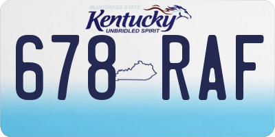 KY license plate 678RAF