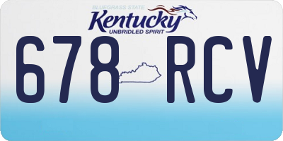 KY license plate 678RCV