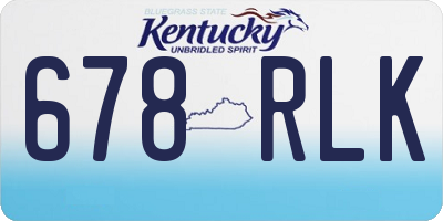 KY license plate 678RLK