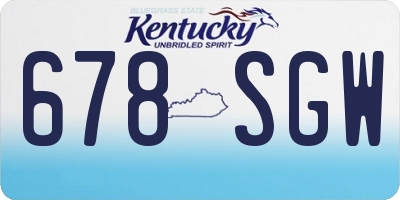 KY license plate 678SGW