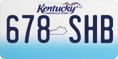 KY license plate 678SHB