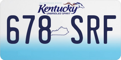 KY license plate 678SRF