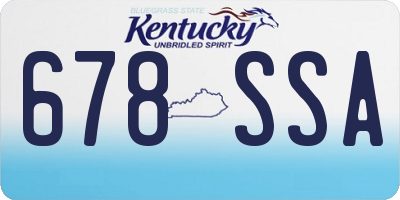 KY license plate 678SSA