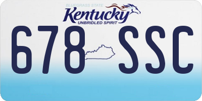 KY license plate 678SSC