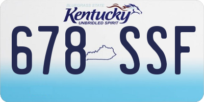 KY license plate 678SSF
