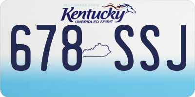KY license plate 678SSJ