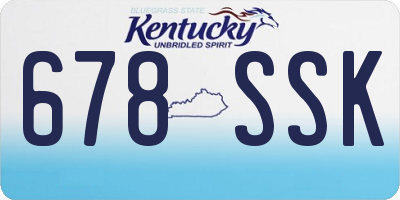 KY license plate 678SSK