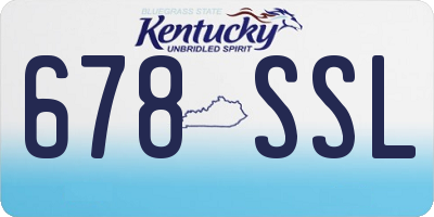 KY license plate 678SSL