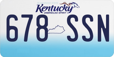 KY license plate 678SSN