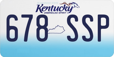 KY license plate 678SSP