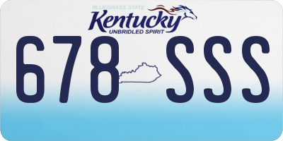 KY license plate 678SSS