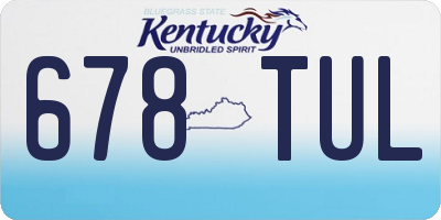 KY license plate 678TUL