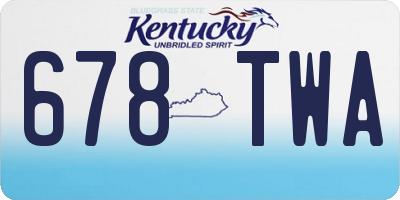 KY license plate 678TWA