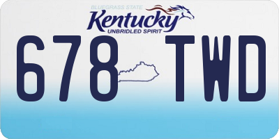 KY license plate 678TWD