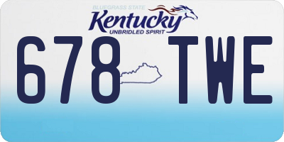 KY license plate 678TWE