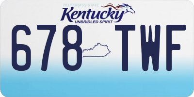 KY license plate 678TWF