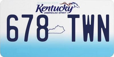 KY license plate 678TWN