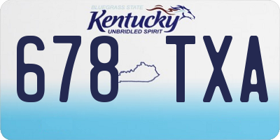 KY license plate 678TXA
