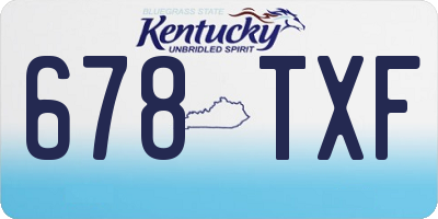 KY license plate 678TXF