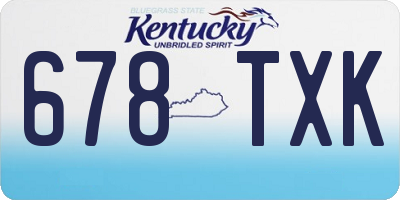 KY license plate 678TXK