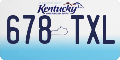 KY license plate 678TXL