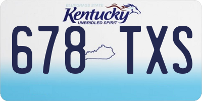 KY license plate 678TXS