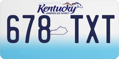 KY license plate 678TXT