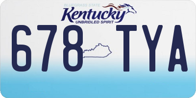 KY license plate 678TYA
