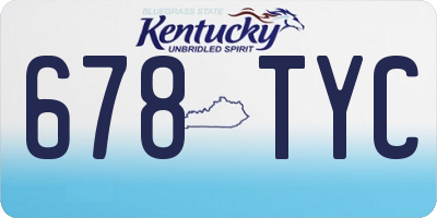 KY license plate 678TYC