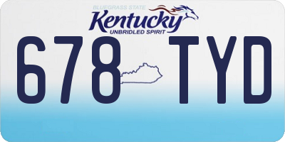 KY license plate 678TYD