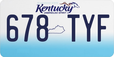 KY license plate 678TYF